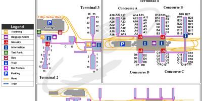 Mapa Phoenix sky harbor letiště