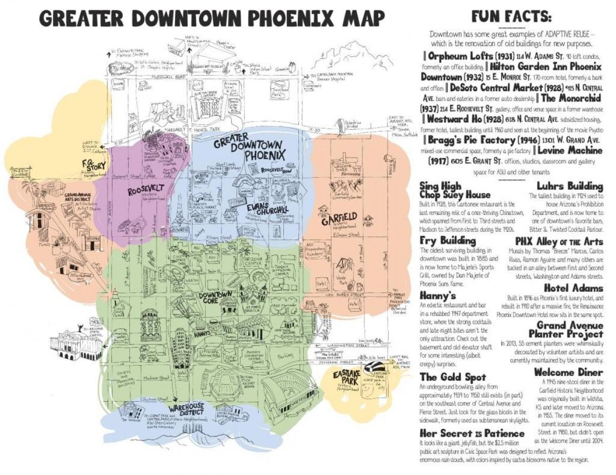 mapa downtown Phoenix