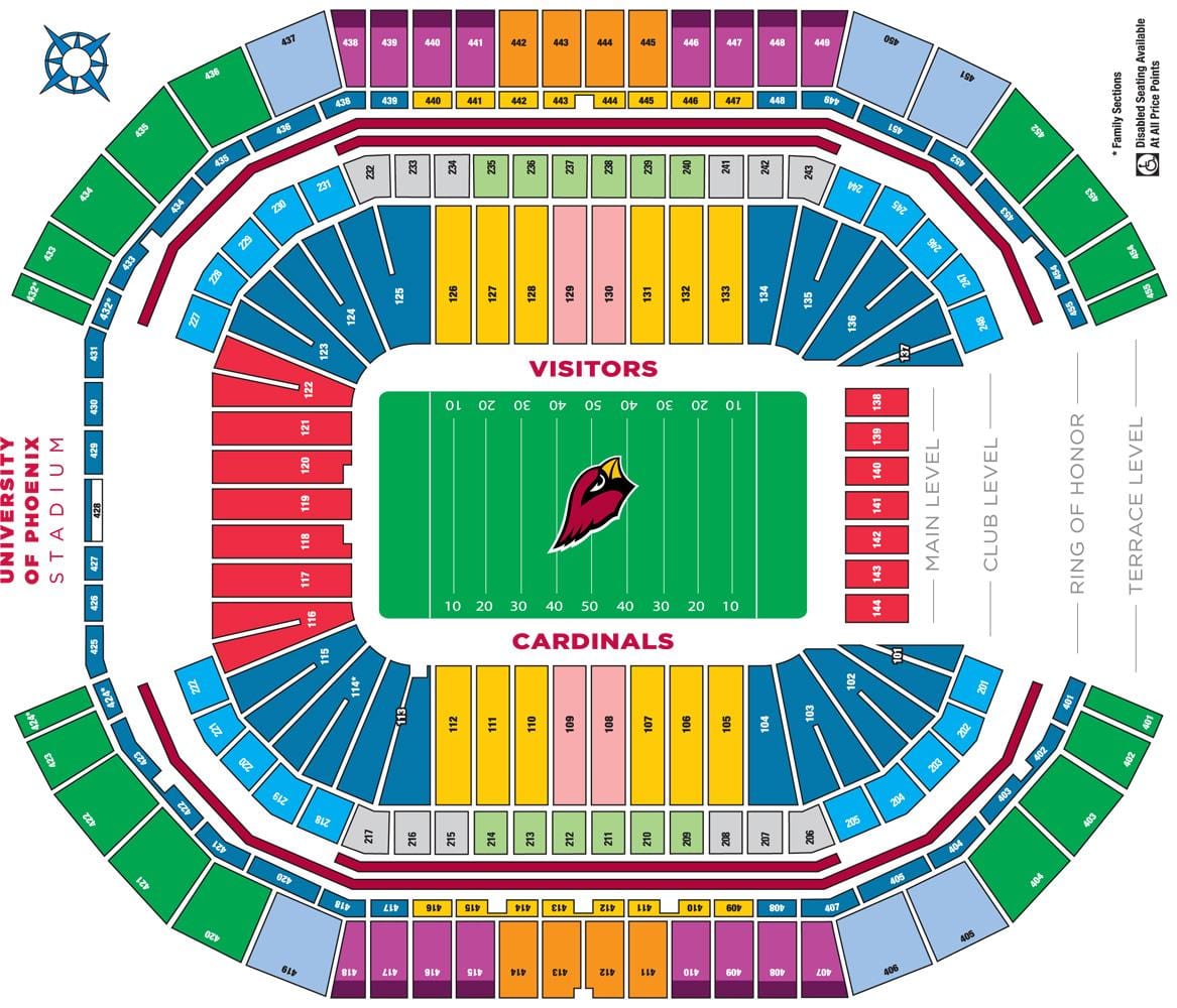 az Kardinálů stadionu mapě