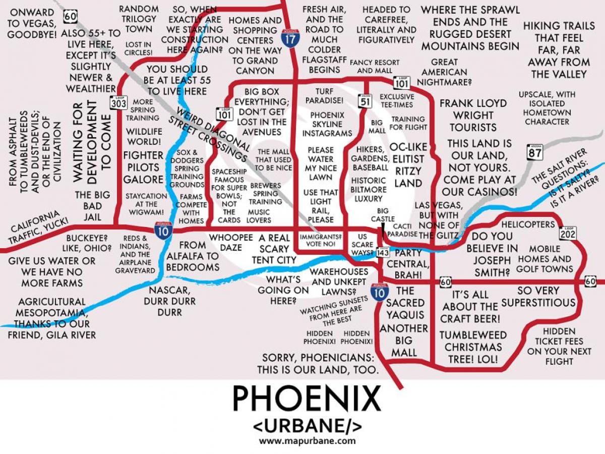 Phoenix čtvrtí mapě