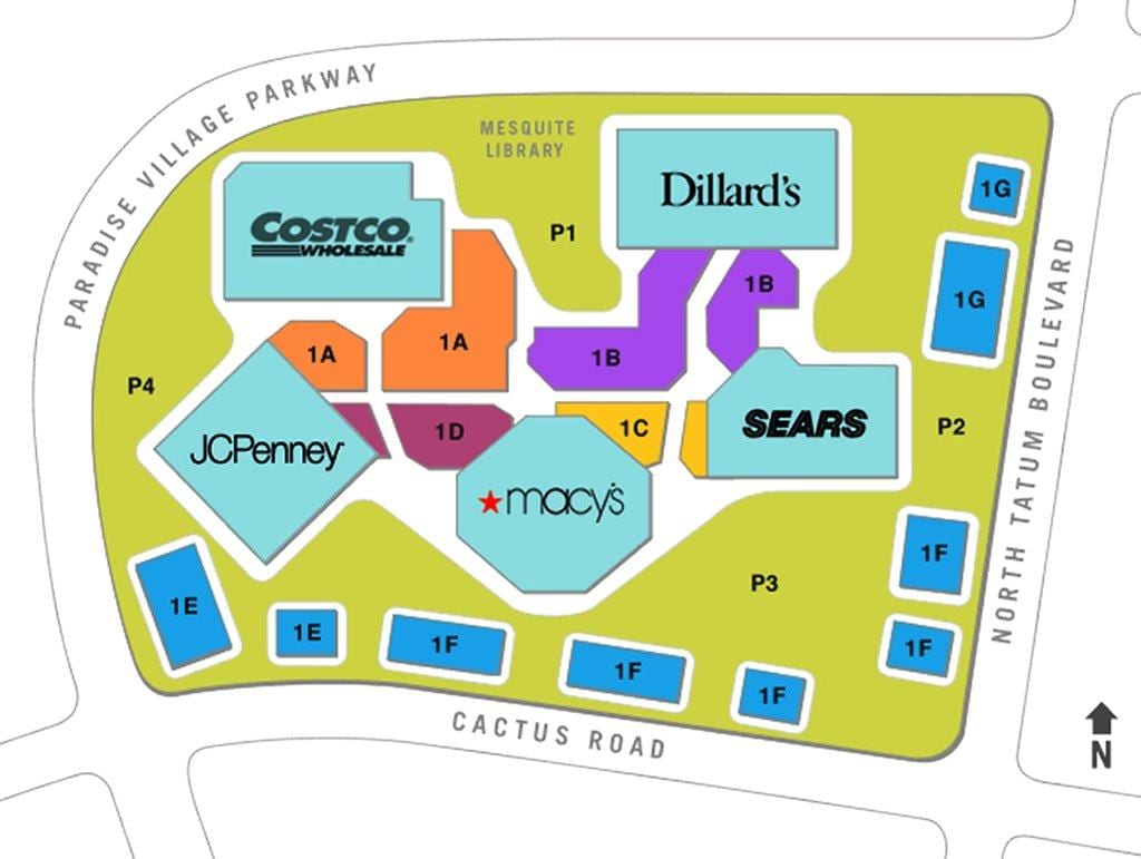mapa paradise Valley mall