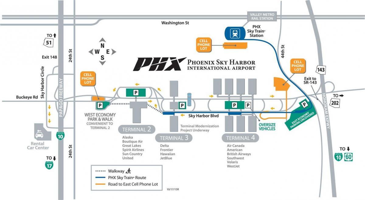 mapa Phoenix letiště
