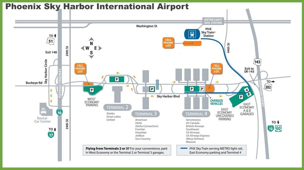 Phoenix airport gate mapě
