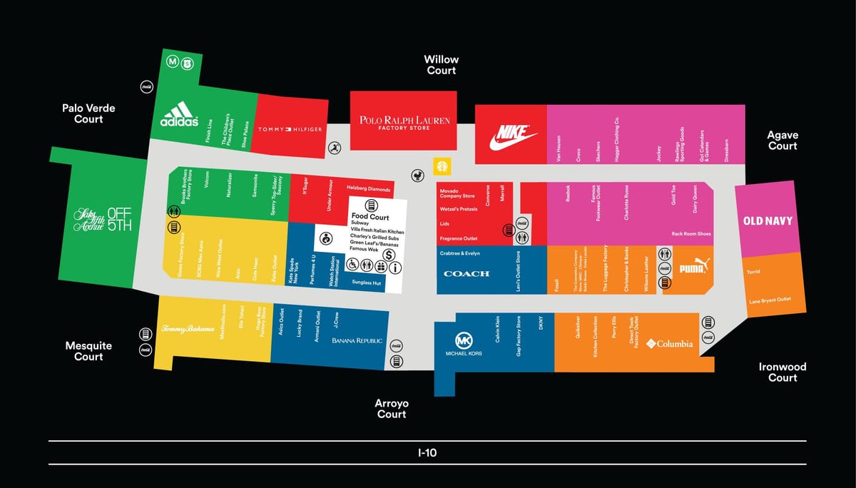 Phoenix premium outlet mapě