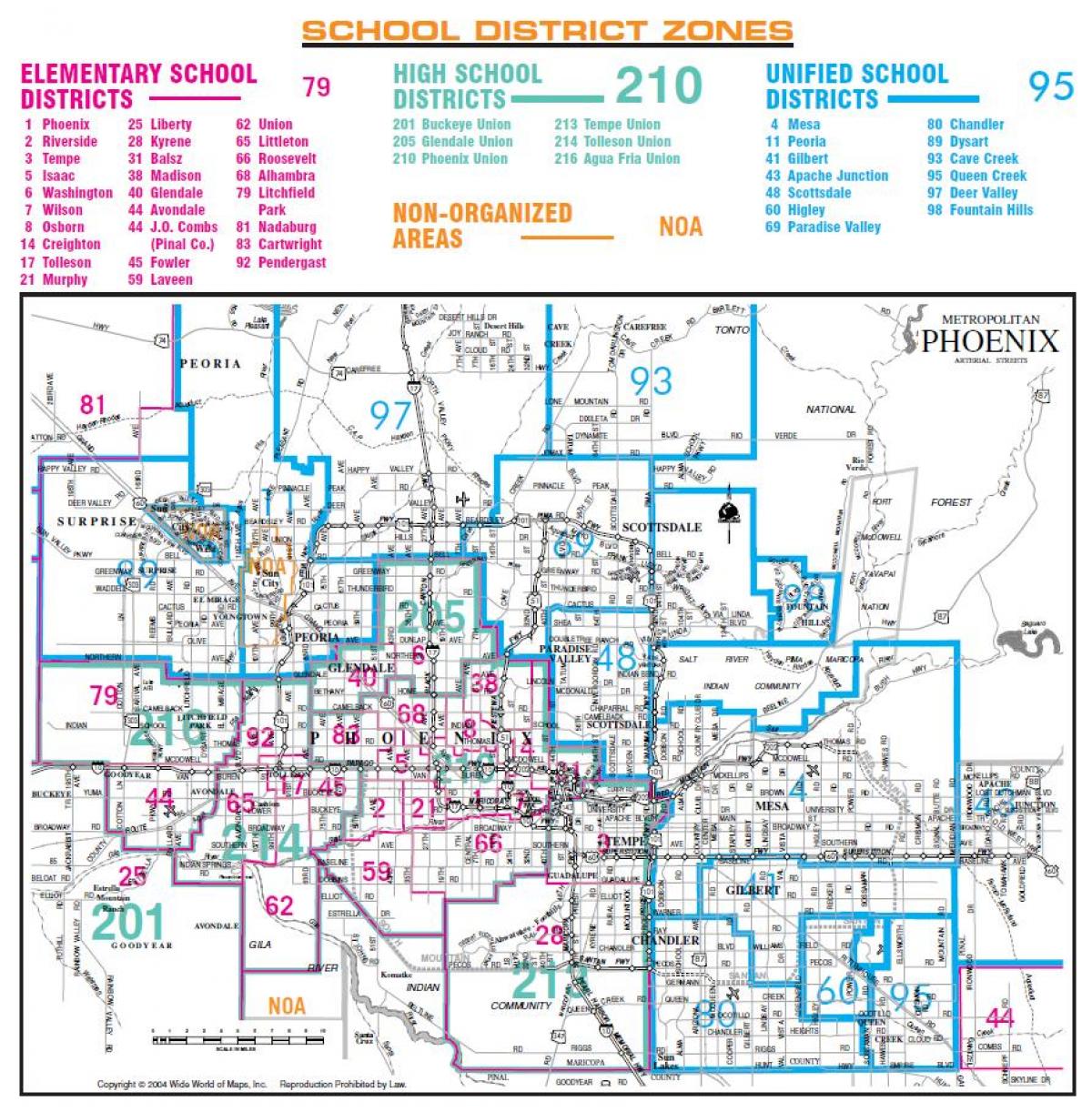 Phoenix union high school district mapě