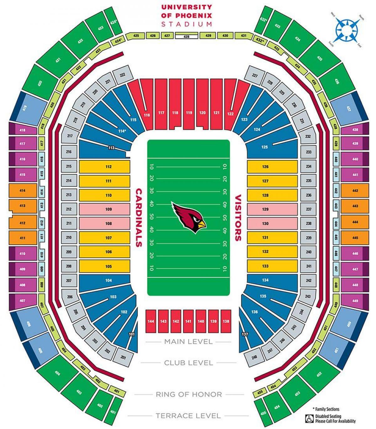 mapa university of Phoenix stadium