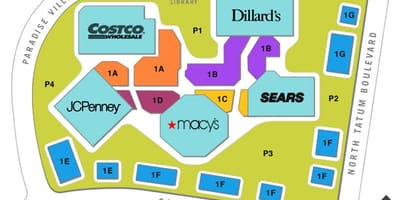 Mapa paradise Valley mall