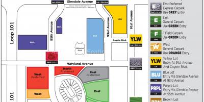 Parkování mapa university of Phoenix stadium